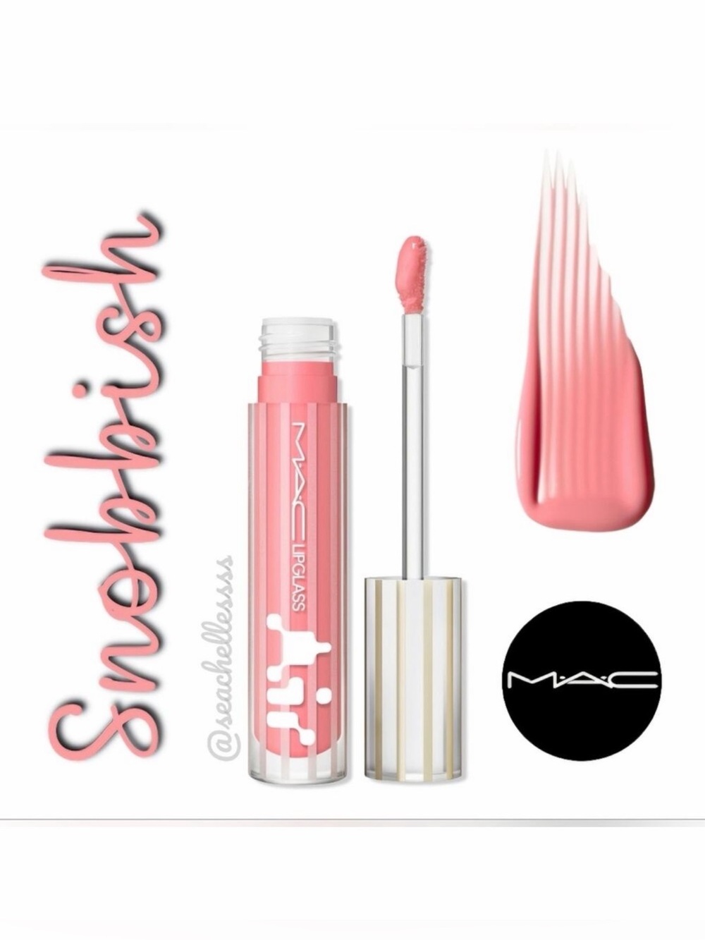 Mac Lipglass Air Non-Sticky Gloss Snobbish Pink Brand New in Box Authentic